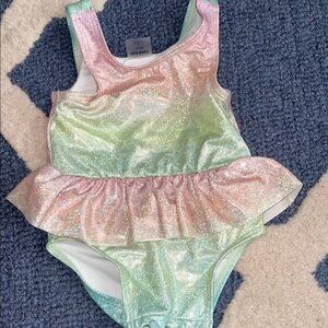 Sparkly Multicolor Ruffled Swimsuit 3-6months
